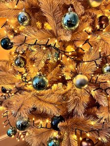 Christmas tree with baubles - Crug Glas Christmas Fayre